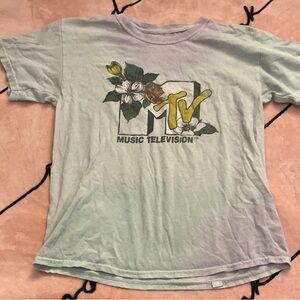 MTV Kids Shirt - Light Blue with Floral Logo